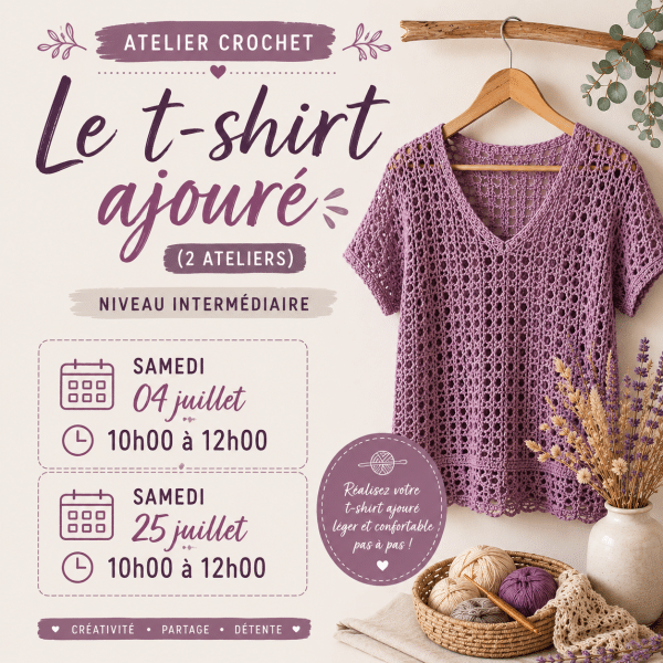 atelier crochet tshirt ajoure 1