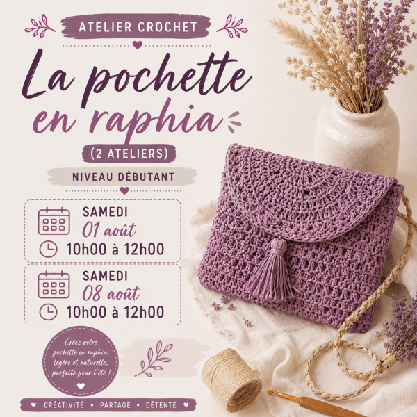 atelier pochette en raphia
