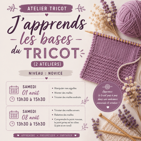 j'apprends les bases du tricot - atelier sarrebourg
