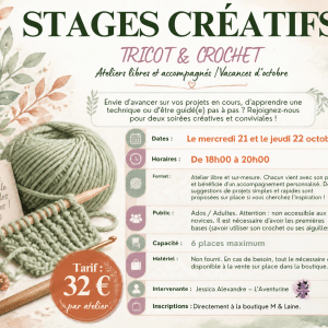 Stage créatif / Atelier libre - jeudi 22 octobre 2026